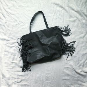 BP vegan leather fringe tote